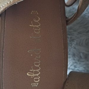 Brown open toed heels